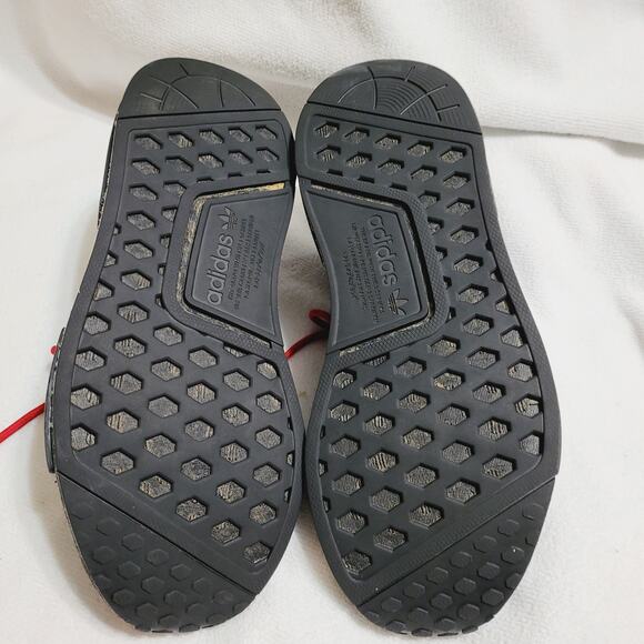 Adidas NMD-R1 mens black scarlet athletic sneakers size 8 - Picture 6 of 7